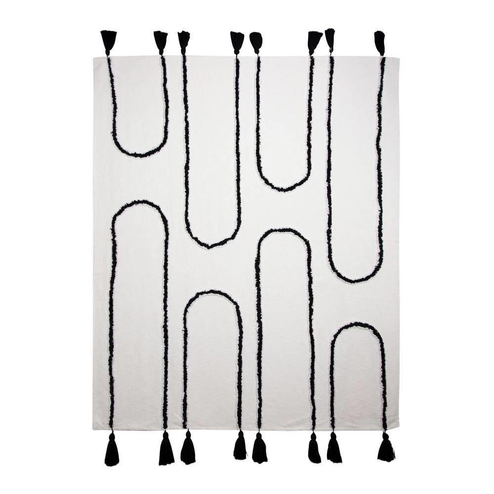 Waverley Throw 130x160cm Ivory & Black Urban Willow