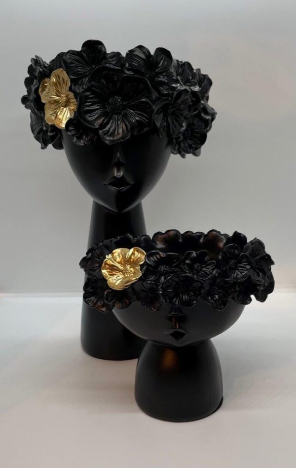 Nero Face Pot in Black- Large - Image 3
