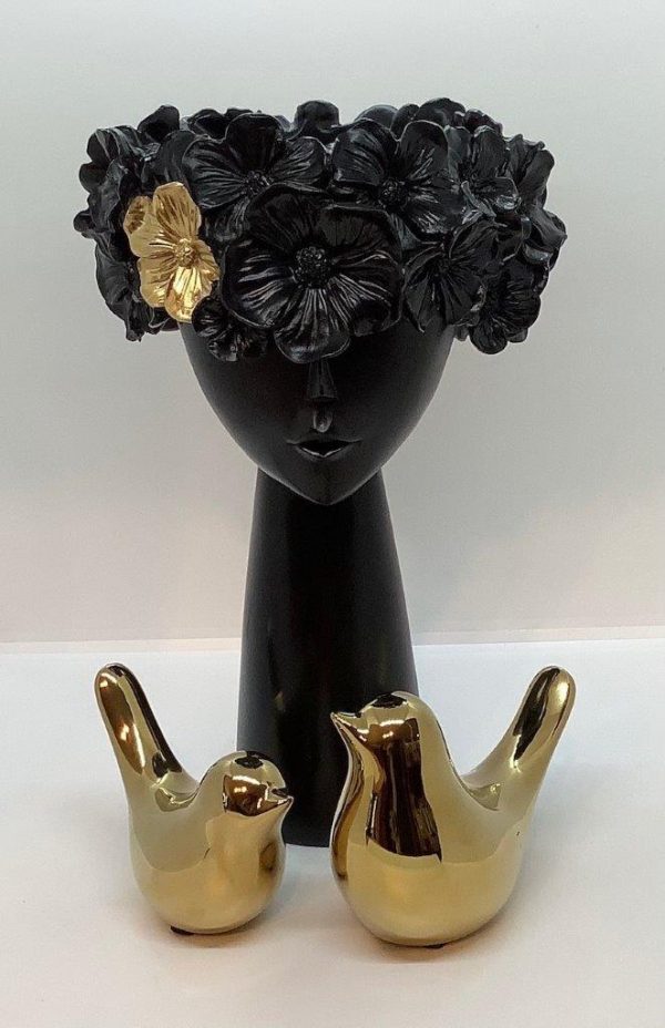 Nero Face Pot in Black- Large - Image 4
