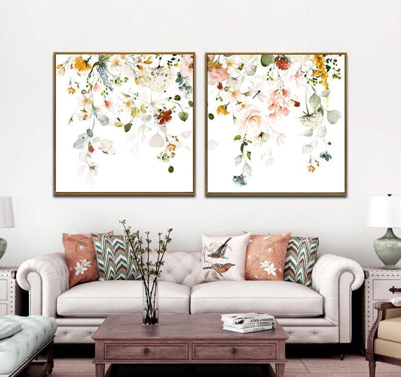 Hanging Flowers Brushed Artwork Right - Urban Willow