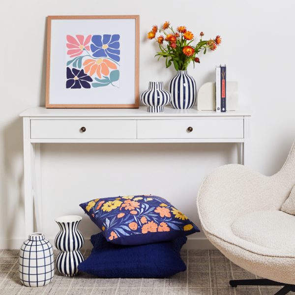 Jamie Stripe Vase Navy - Image 2