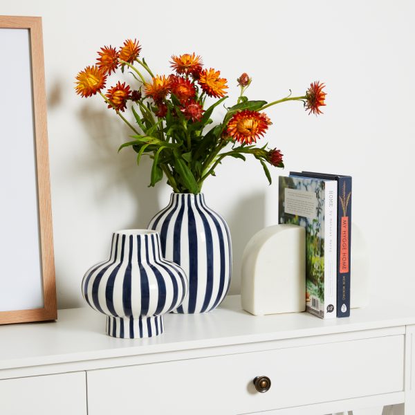 Kellin Stripe Vase Navy - Image 2